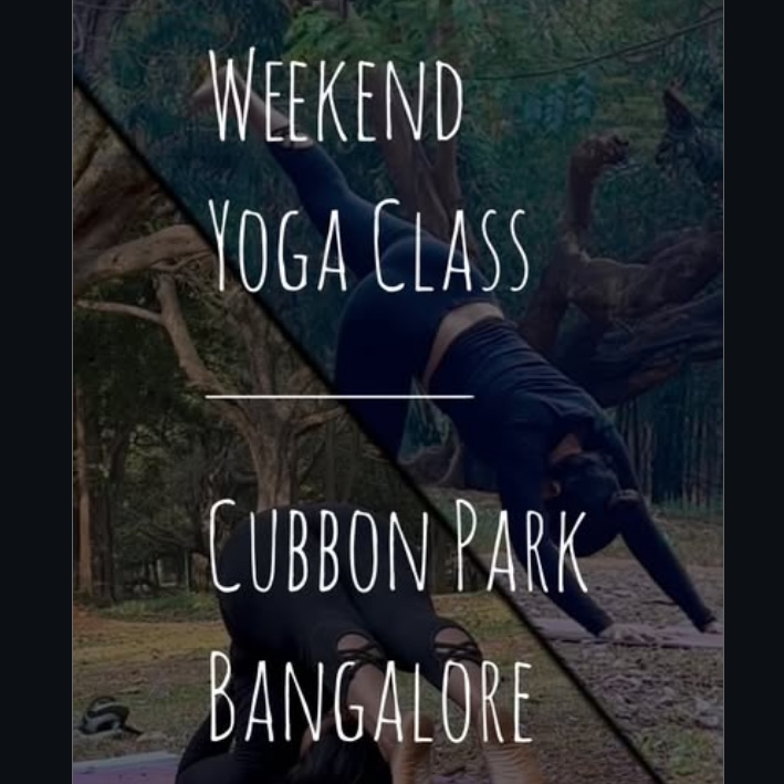 Weekend yoga class in Cubbon Park, Bangalore